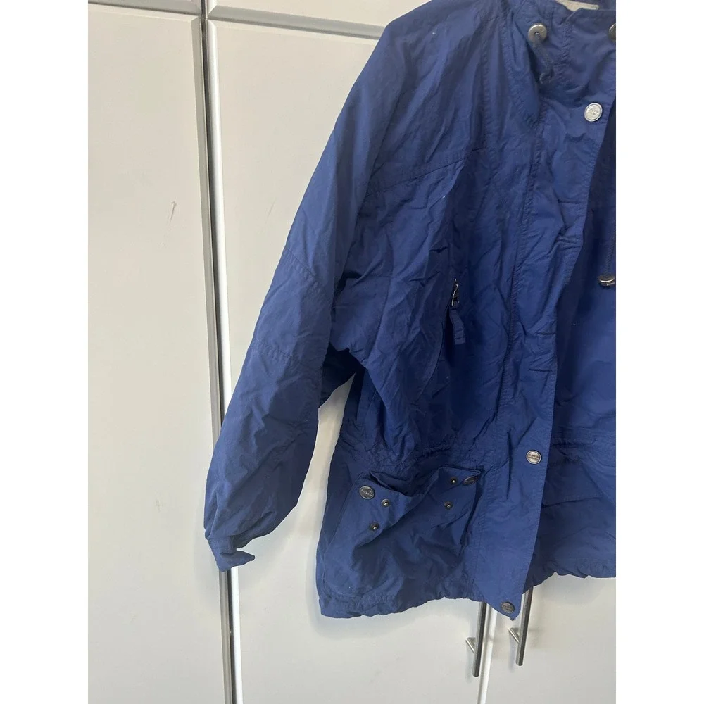 Vintage Schoffel Blue Utility Jacket Hooded Full Zip Windbreaker‎ Mens Medium